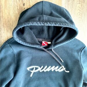 Puma Embroidered Script Blue Hoodie Sz.S